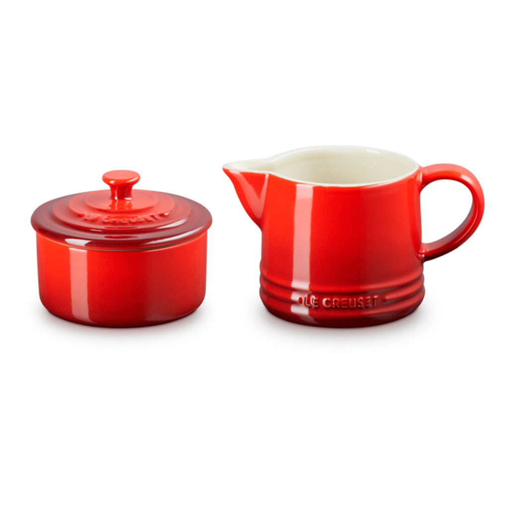 Set de Lechera y Azucarero Le Creuset - 2 Piezas en Cerámica de Gres, Apta para Horno, Microondas y Lavavajillas, Disponible en Varios Colores