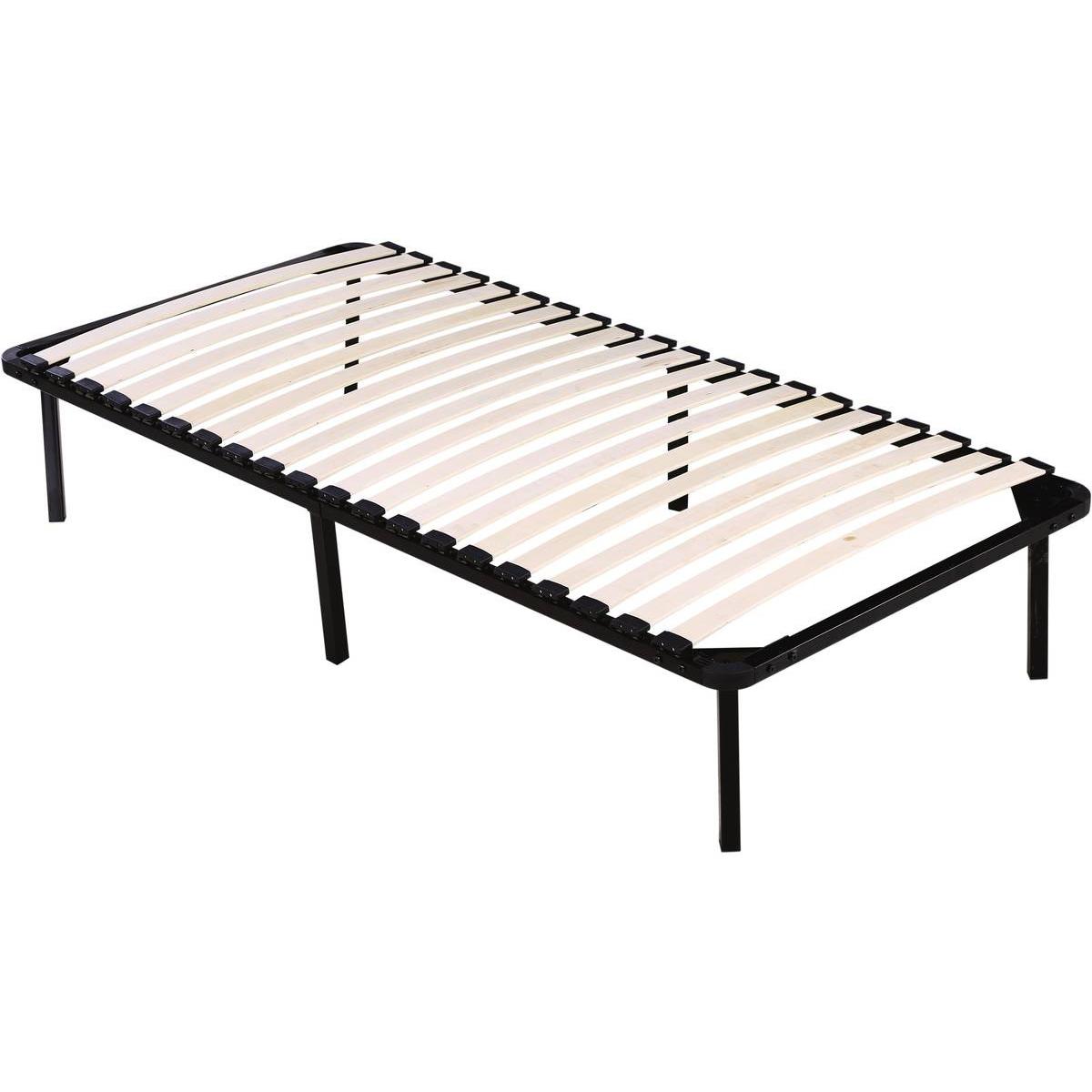 Habitat y Jardin - Somier de láminas + pies - 90 x 190 cm - 20 listones - Negro