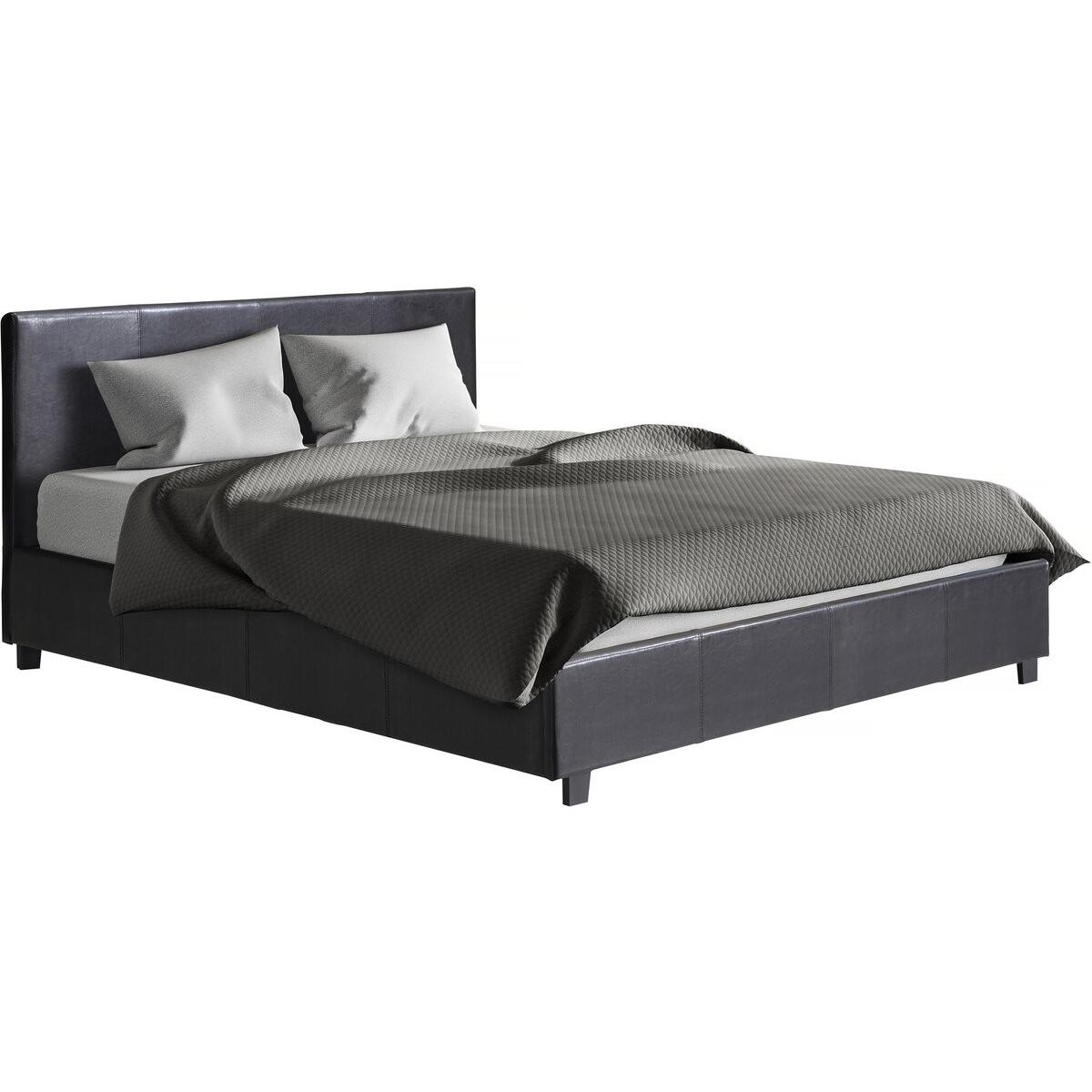 Habitat y Jardin - Cama en PVC "Carla" - 140 x 190 cm - Negro