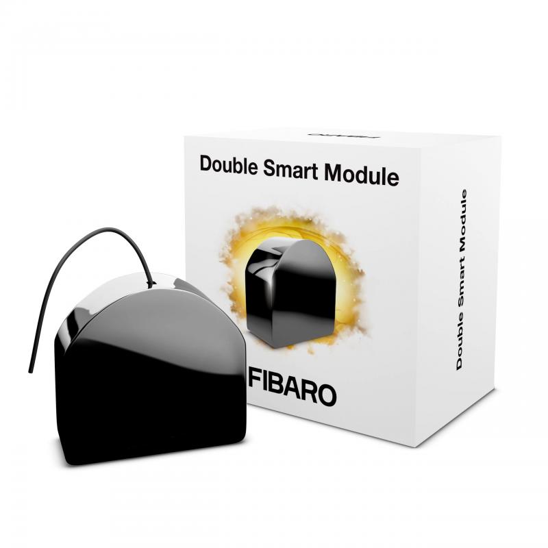Fibaro FGS-224 ZW5, Módulo de Interruptor Eléctrico Inteligente Doble, Negro