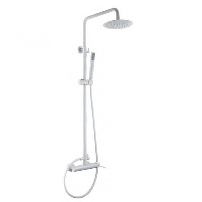 Imex Milos BDYS045/BL columna de ducha empotrada moderna en color blanco mate
