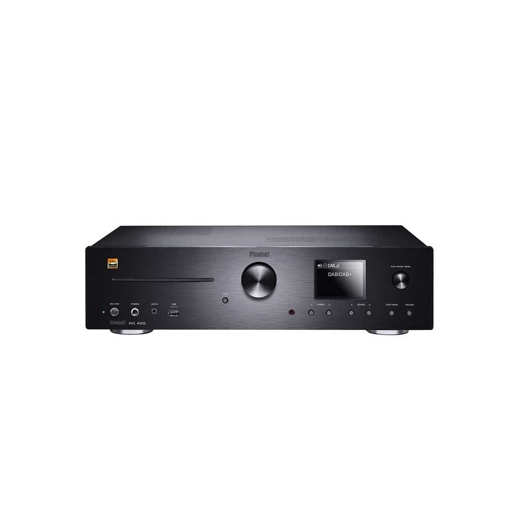 Magnat MC 400 - Amplificador integrado con Streamer en Red, radio digital, entrada PHONO, Bluetooth y reproductor de CD