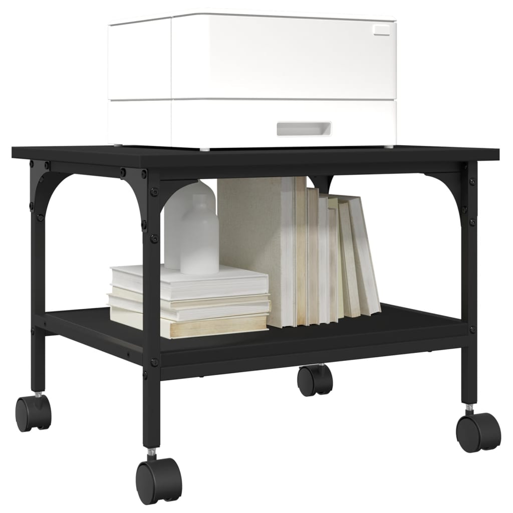 vidaXL Soporte de impresora 2 niveles 50x40x38 cm Color Gris sonoma, Negro, Marrón roble y mas
