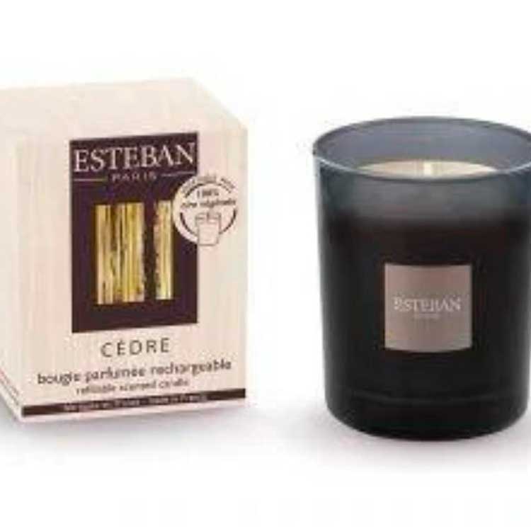 Vela Perfumada Recargable Cèdre 170gr. Esteban Paris