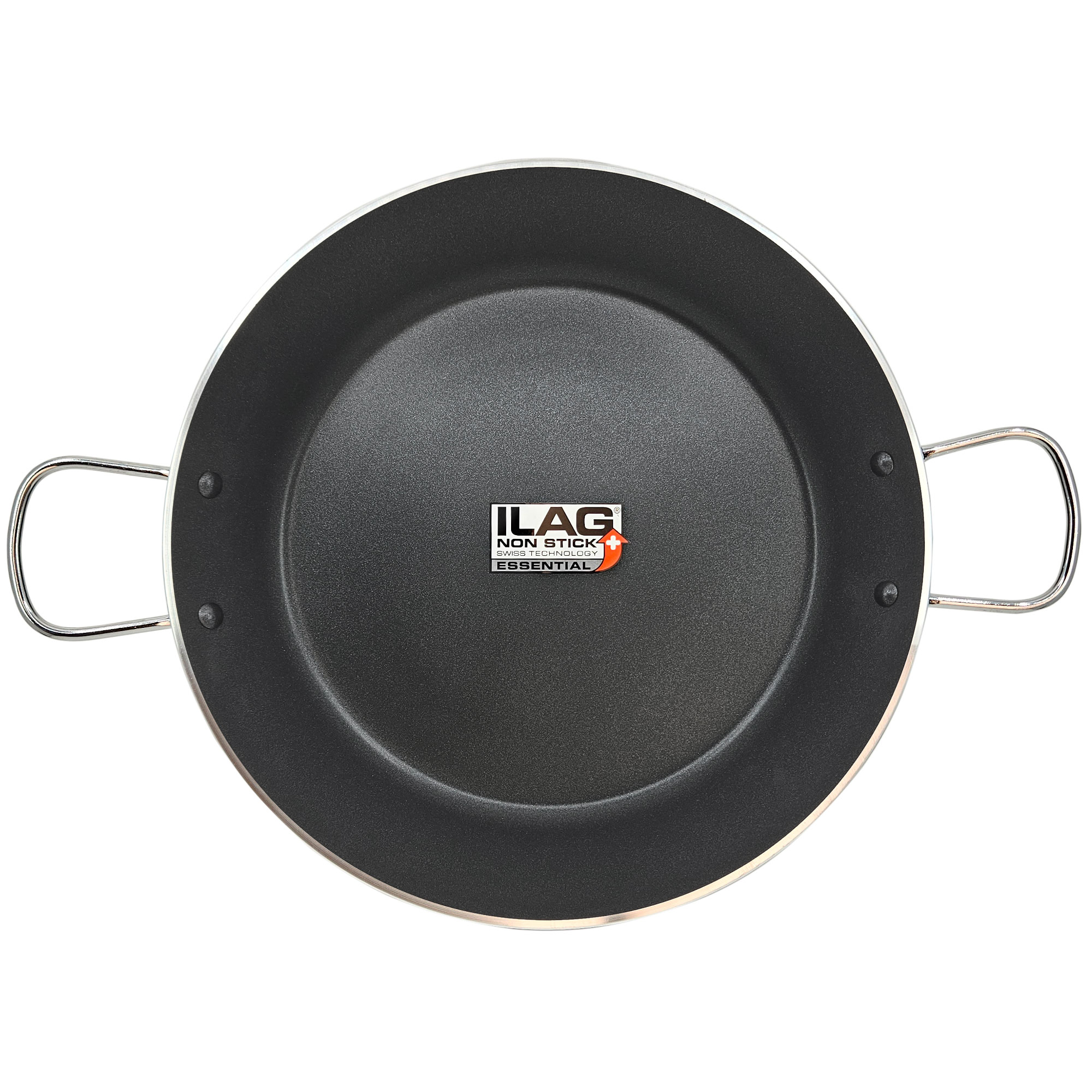 Briebe Zafrán Paellera Inducción 30cm, 4 Raciones, Aluminio Prensado, Antiadherente sin PFOA, 3mm Espesor, , Negro