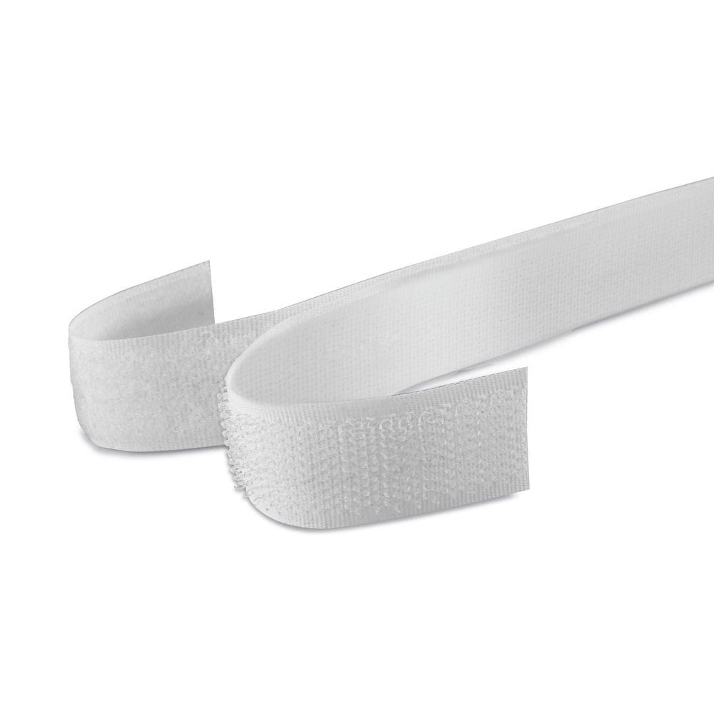Cinta Velcro Compact Blanca Macho-Hembra 20 mm x 25 m