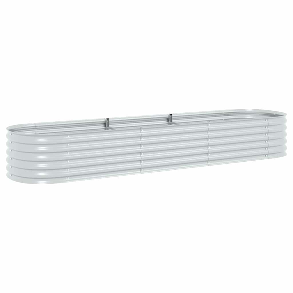 vidaXL Arriate de acero galvanizado plateado 320x80x44 cm