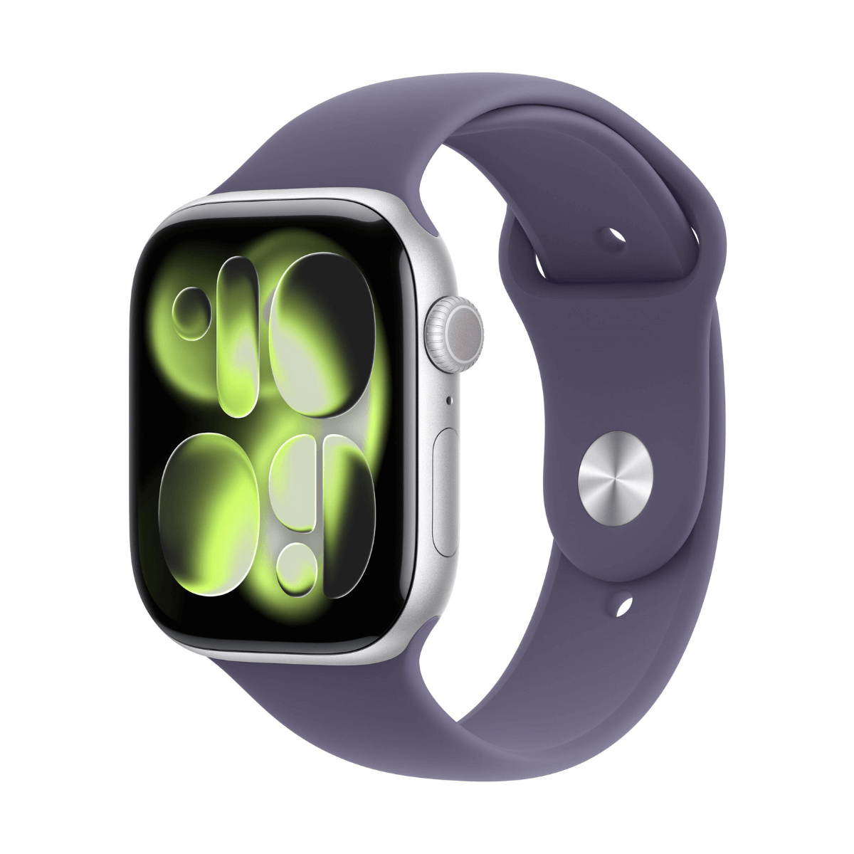 Apple Watch Series 11 GPS 42mm Aluminio Plata y Correa Sport Band Niebla Lila (Purple Fog) - Talla S/M