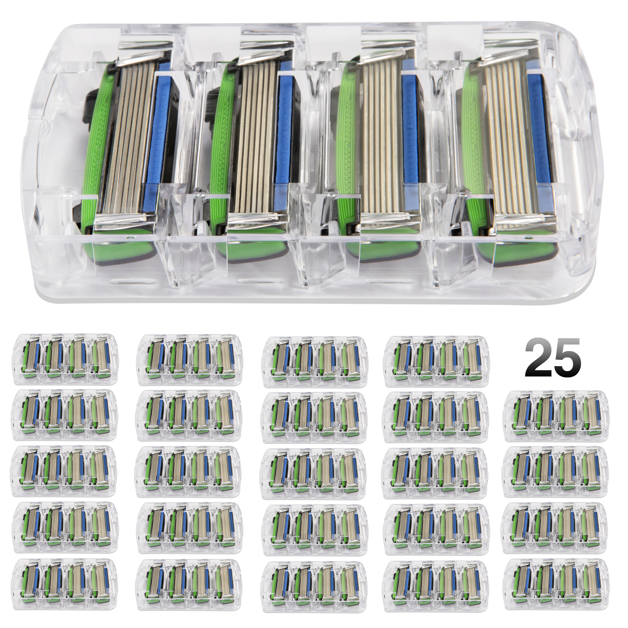Pack de 100 unidades recambio de cuchillas de afeitar FILOMATIC Filo6 en varios colores