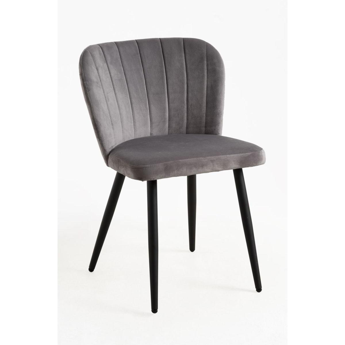 Regalos Miguel - Sillas Comedor - Silla Luk Terciopelo - Gris oscuro