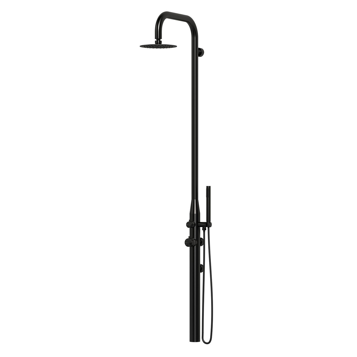 Sined Pula Ducha De Pared con ducha de manoa De Acero Inoxidable 316l Negro Para Uso Intensivo Interior o Exterior