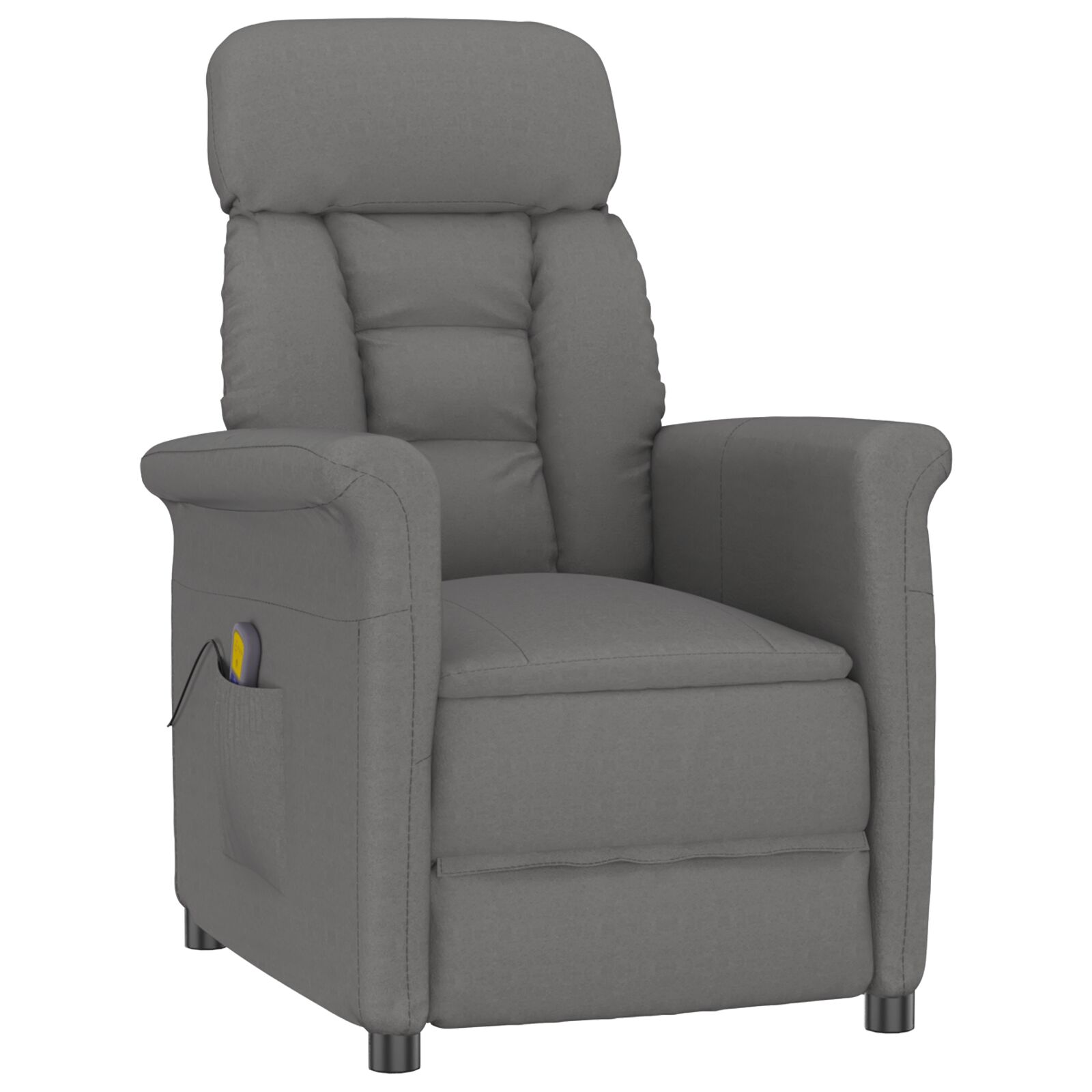 Sillón de masaje vidaXL Gris Oscuro Tela de Microfibra