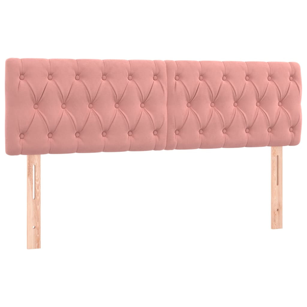 vidaXL Cabeceros terciopelo rosa 144x7x78/88 cm