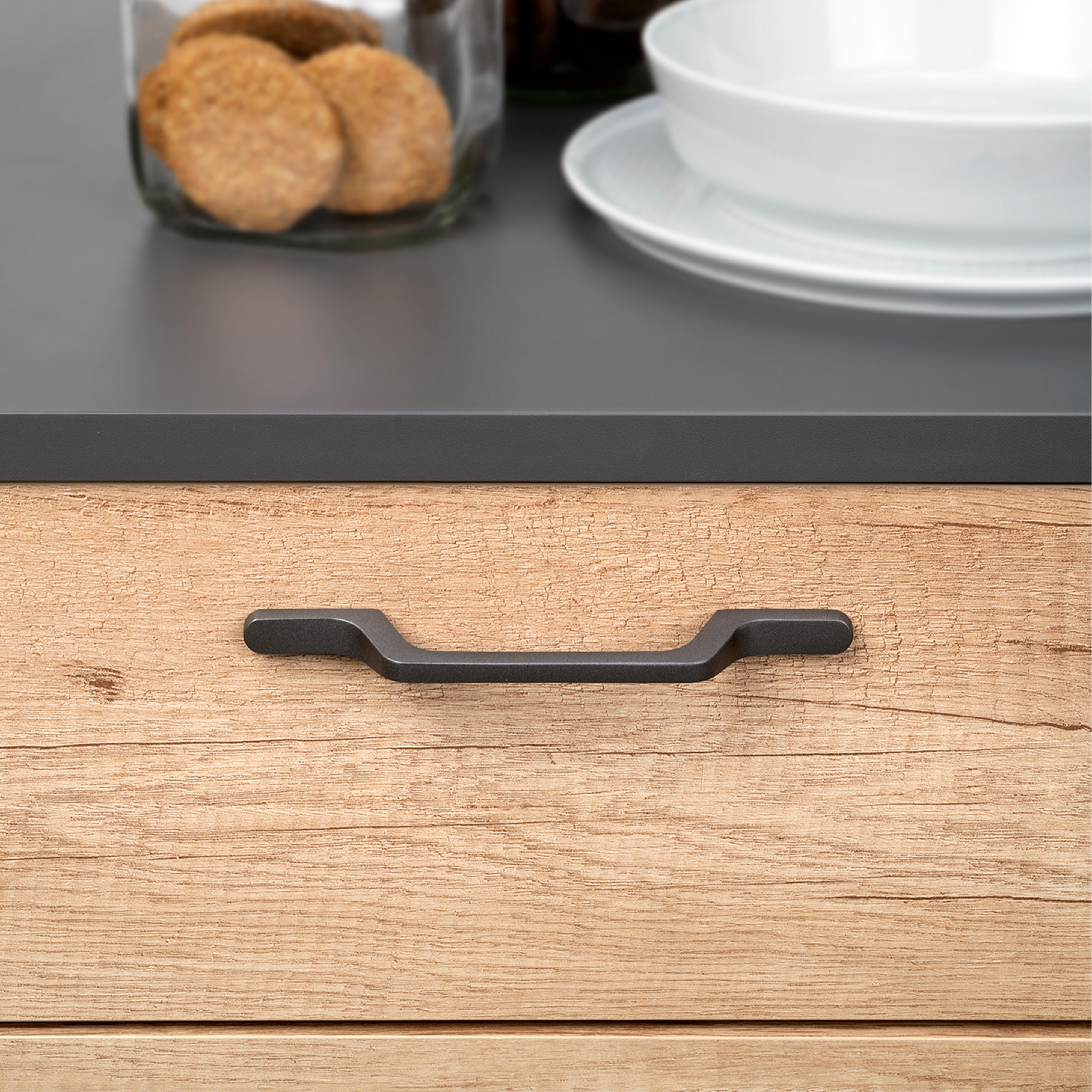 Lote de 25 tiradores para mueble osaka, l225mm, intereje 160mm, aluminio, gris oscuro