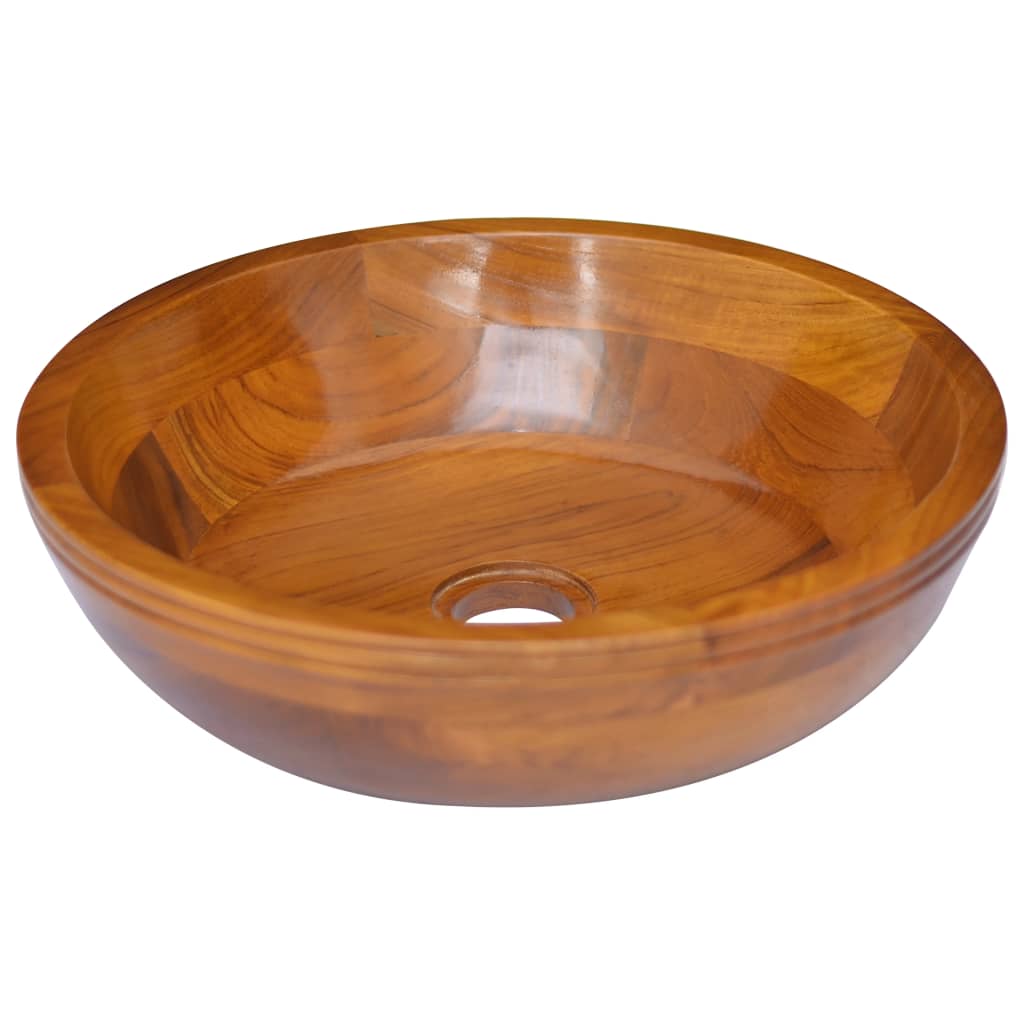 vidaXL Lavabo de madera maciza de teca Φ40x10 cm