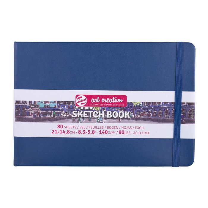 TALENS CUADERNO BOCETOS 21X15CM 140G 80 HOJAS AZUL MARINO BLOC TAC 14x21x2 Cms.