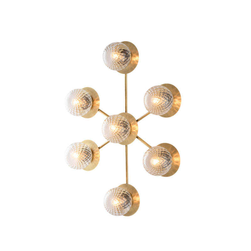Lámpara de techo Harmony en hierro bronce cepillado 7 luces L.85x62 BL285-PL7-BRZ - Bonetti Illumina