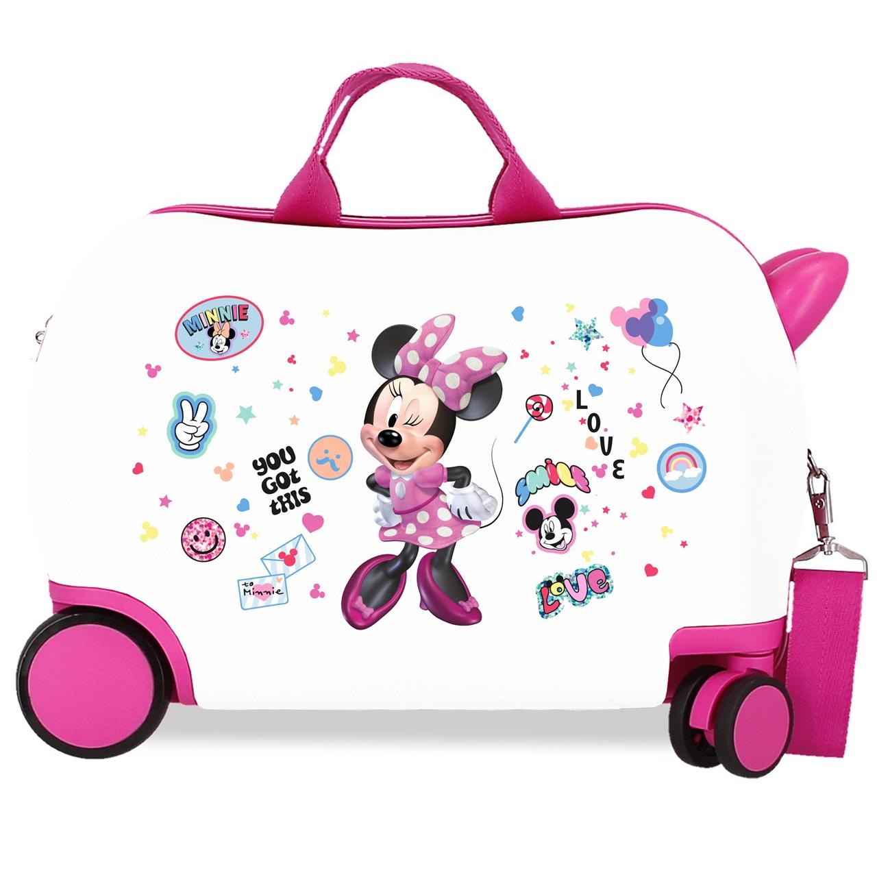 Disney Maleta Correpasillos ABS Rígida Minnie y Daisy Blanco