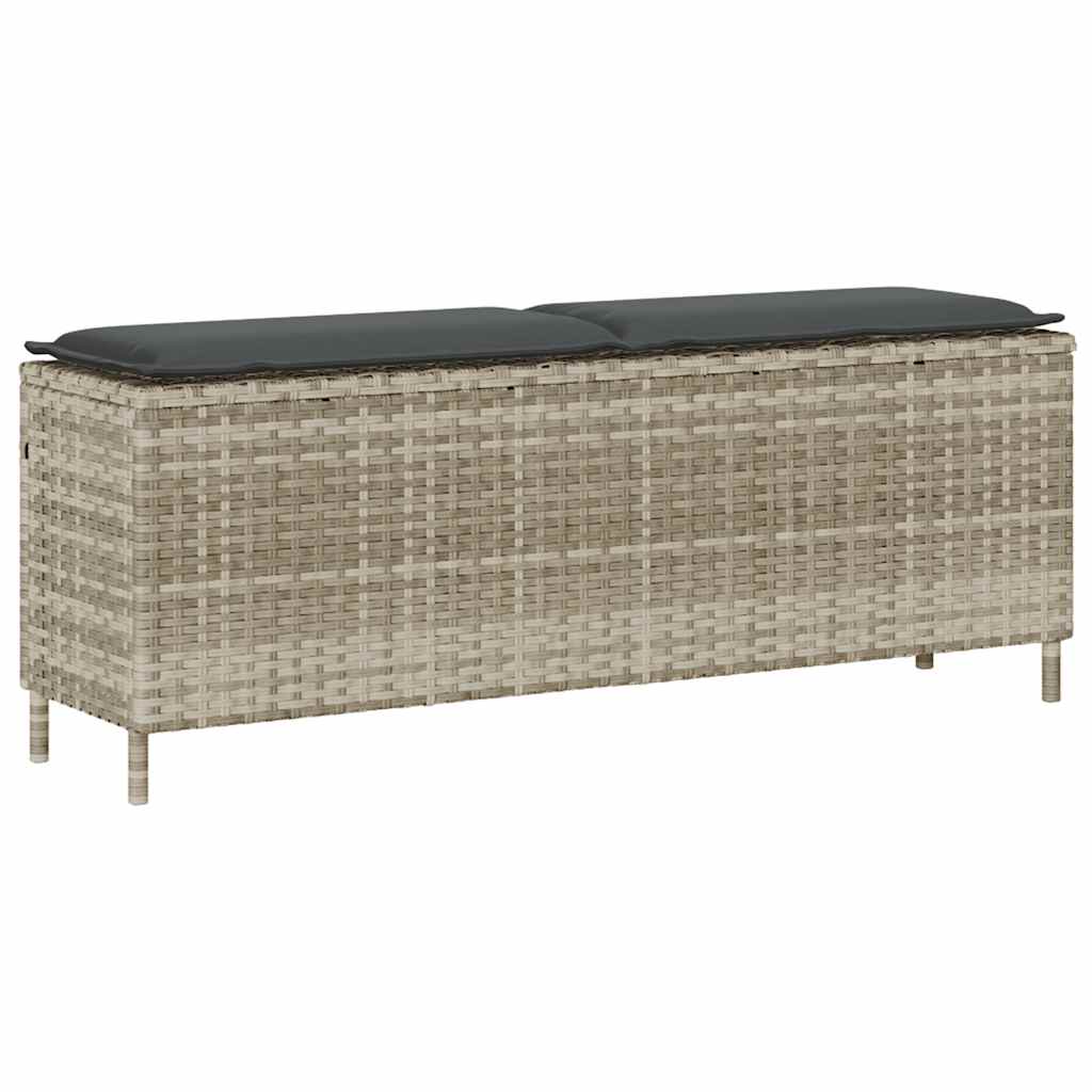 vidaXL Banco de jardín con cojín marrón 110x30x40,5 cm ratán sintético en color Marrón y blanco crema/beige y gris claro/Gris claro y gris oscuro y más | acolchados duraderos para sofás de jardín terraza exterior