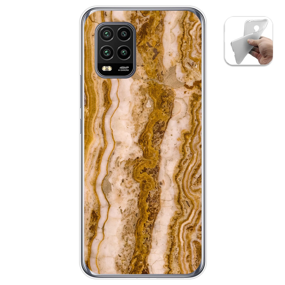 Tumundosmartphone Funda Gel Tpu para Xiaomi Mi 10 Lite diseño Mármol 10 Dibujos