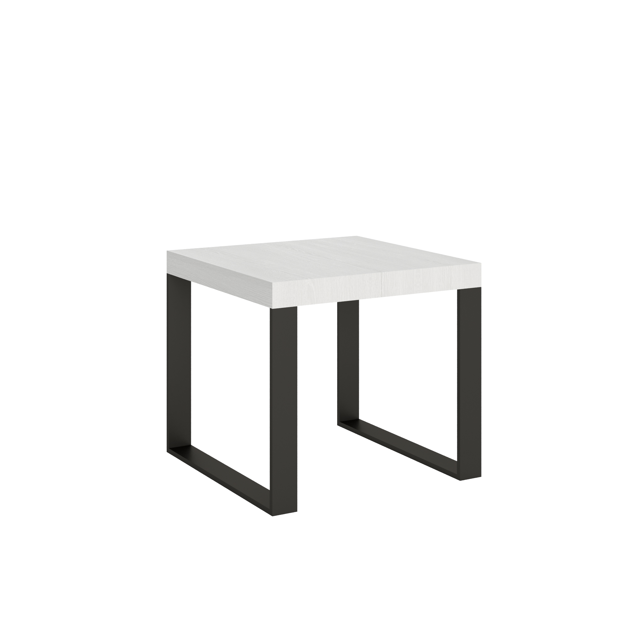 Mesa extensible 90x90/246 cm Tecno Blanco Fresno Estructura Antracita - Itamoby
