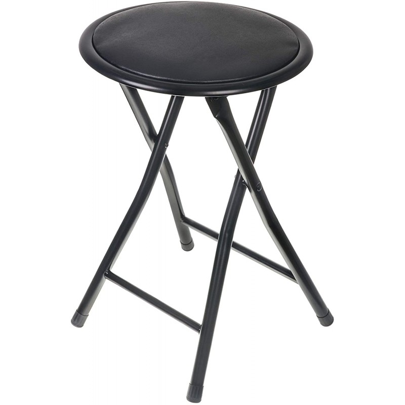 Taburete Plegable de Aluminio con Asiento Acolchado. Medidas: 45x30x30cm Ideal para Cocina, Comedor, Salón, Dormitorio