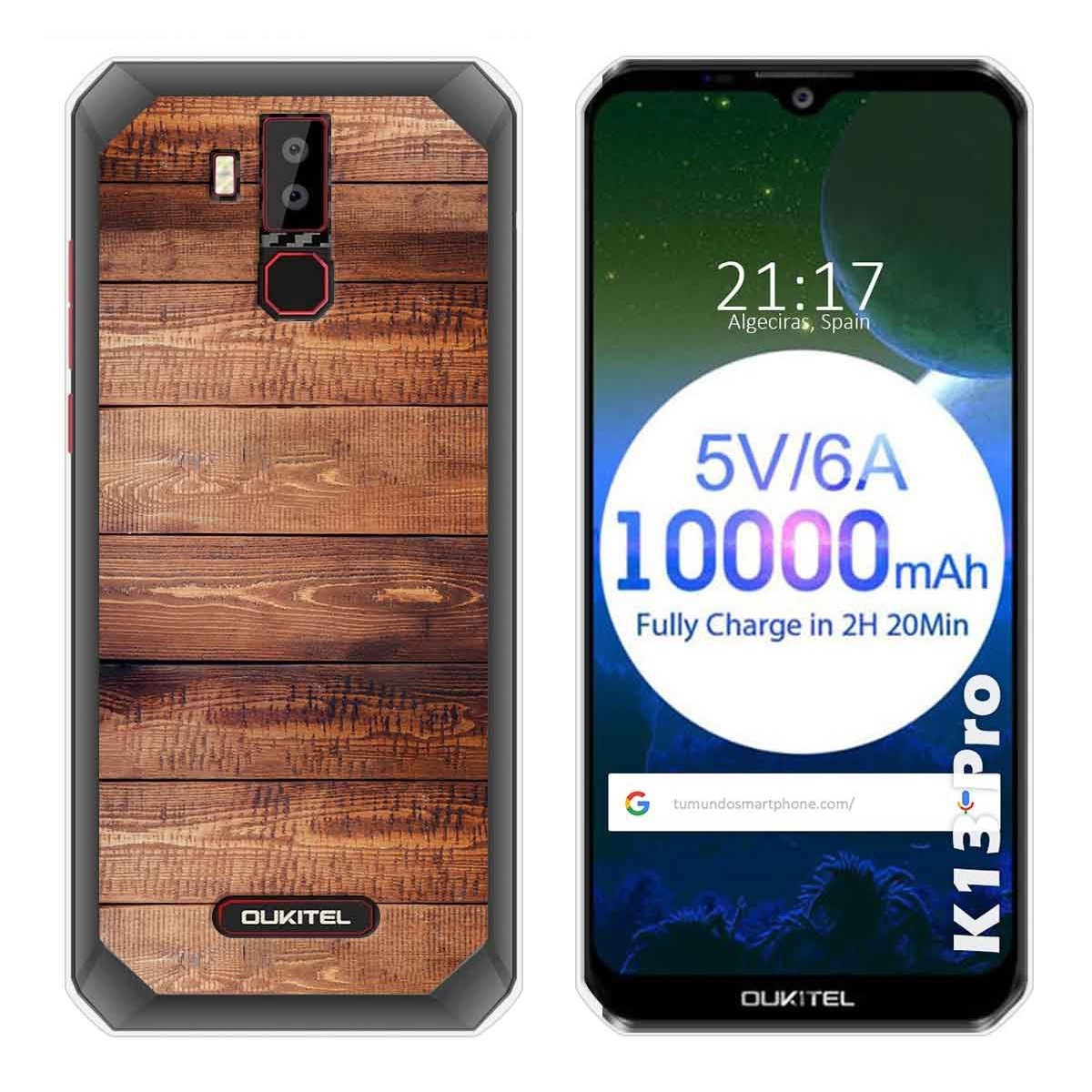 Tumundosmartphone Funda Gel Tpu para Oukitel K13 Pro diseño Madera 02 Dibujos