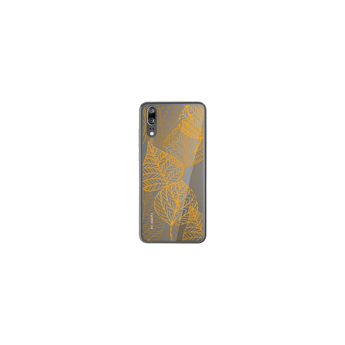 Tumundosmartphone Funda Gel Transparente para Huawei P20 Diseño Hojas Dibujos