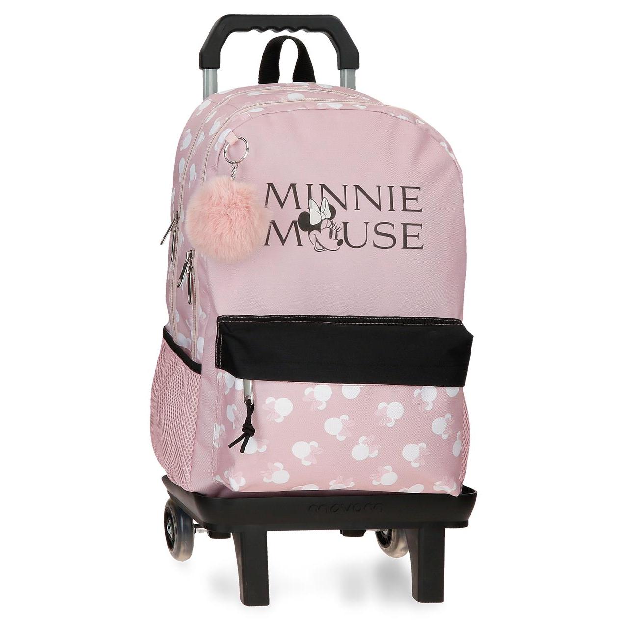 Mochila con carro Disney Minnie Heads 44cm Nude