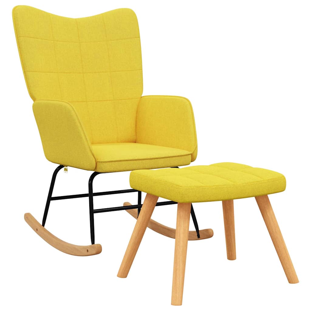 vidaXL Silla mecedora con reposapiés tela Multicolor