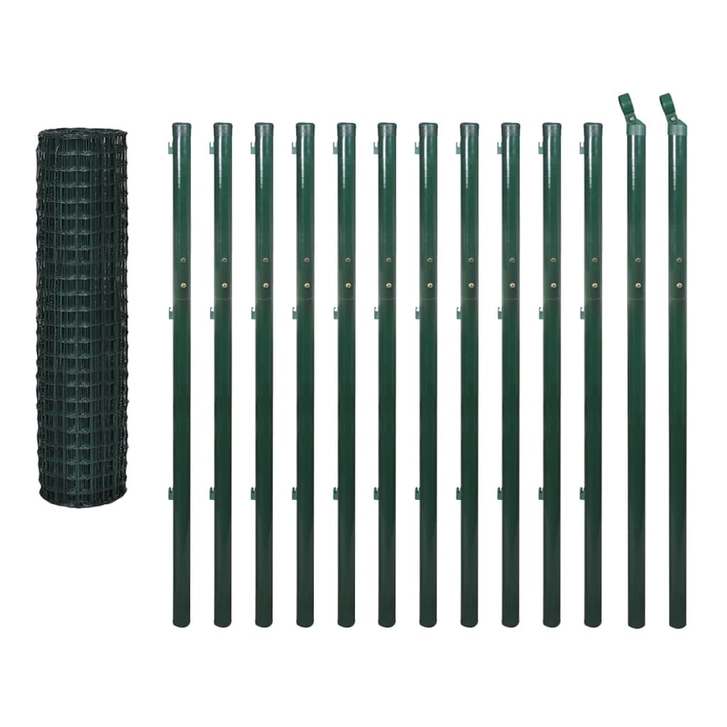Vidaxl Euro Valla de Acero Verde 1.7m 10m | Malla para Ventilación