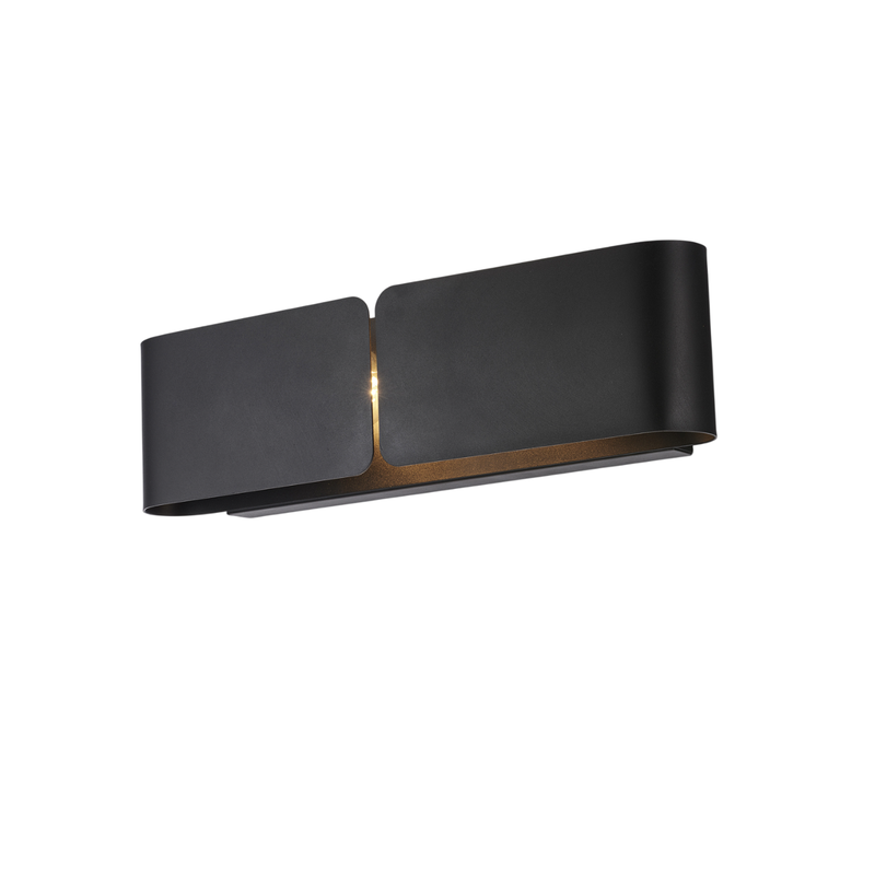 Aplique Hug con difusor cortado a láser en hierro lacado negro 2 luces .45 D.10 BL316-AP2-NR - Belight