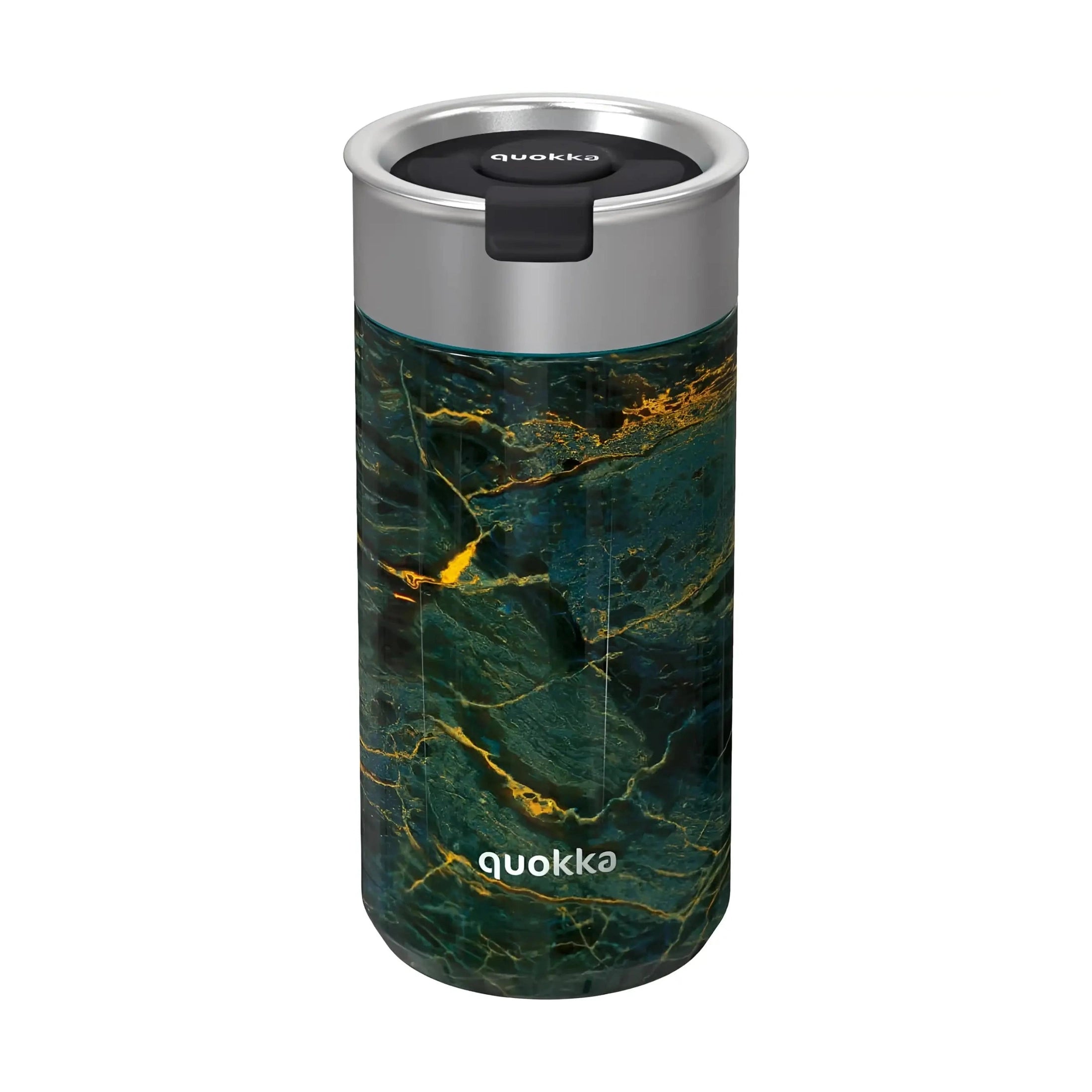 Quokka - Vaso térmico QUOKKA BOOST GREENSTONE de acero inoxidable 400 ml para bebidas frías y calientes, resistente y portátil