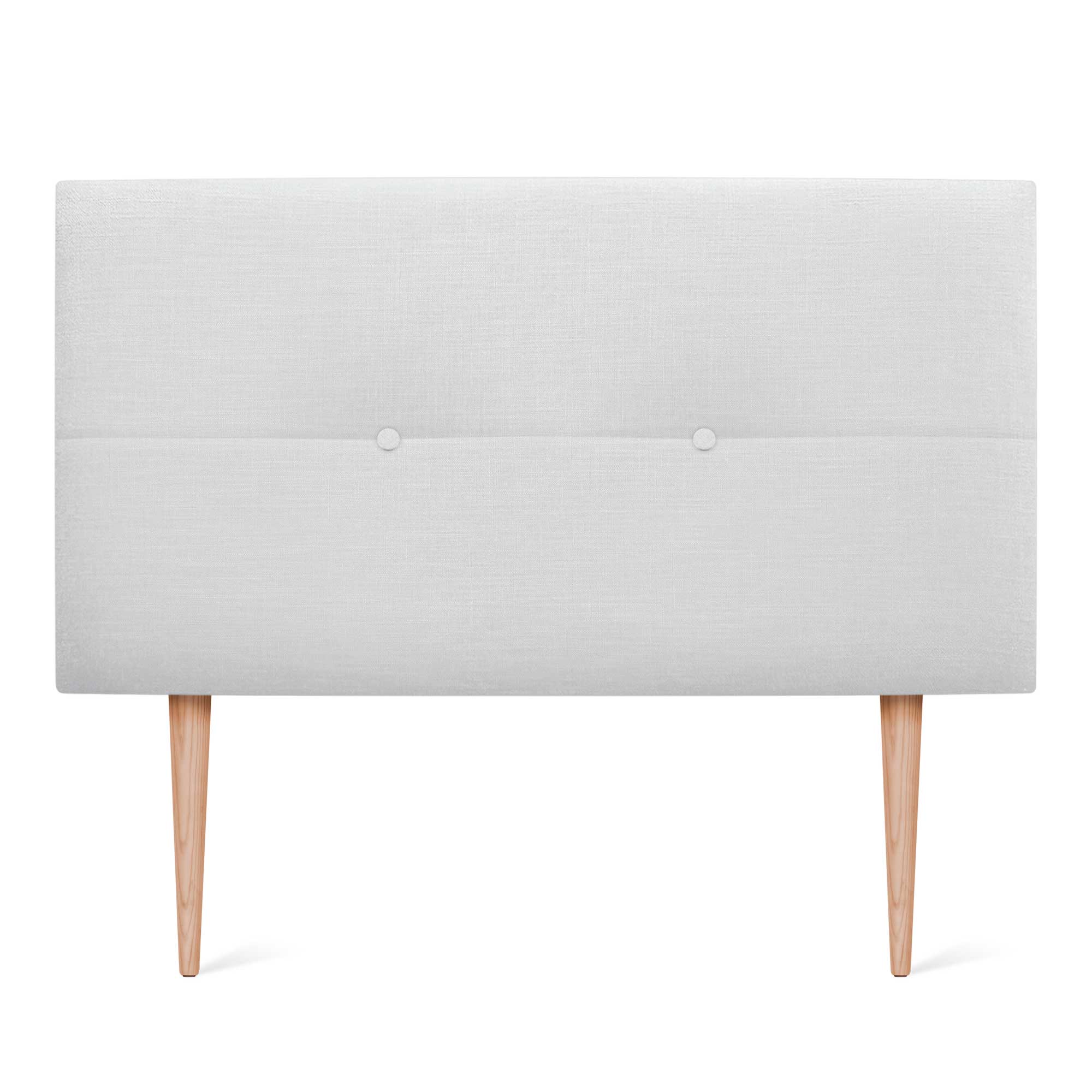 DHOME Cabecero de Lino Natural con Botones y Patas de Madera Cabezal Tapizado Cama Dormitorio Moderno