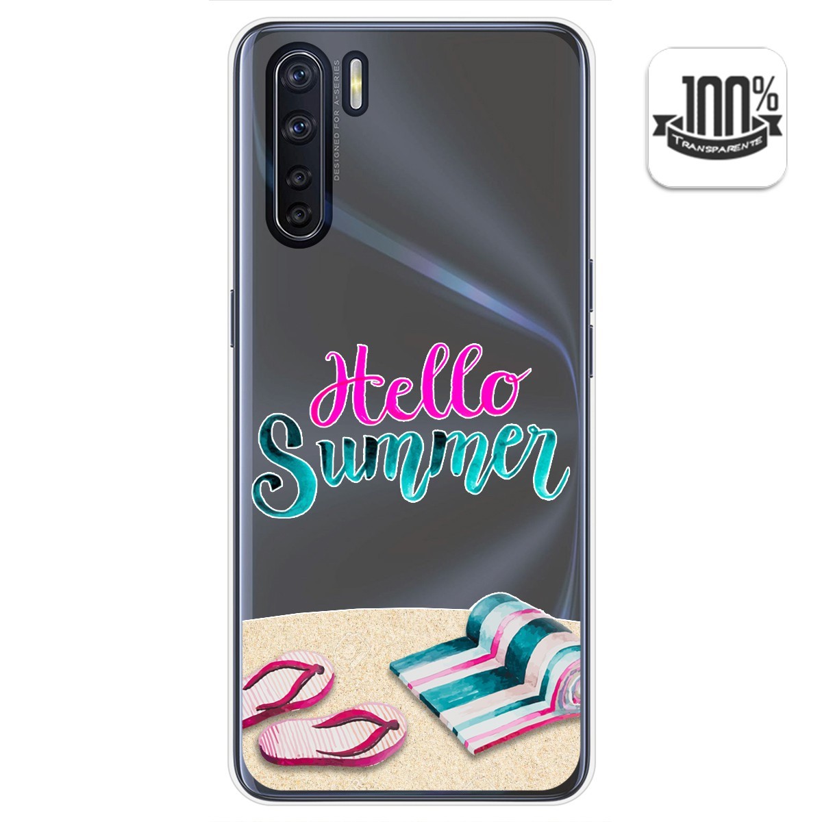 Tumundosmartphone Funda Gel Transparente para Oppo A91 diseño Summer Dibujos