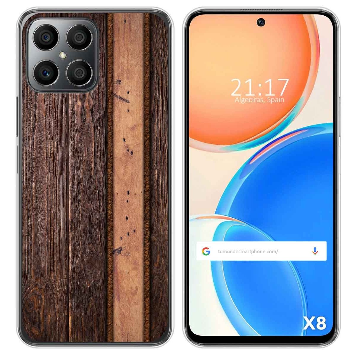 Tumundosmartphone Funda Silicona Huawei Honor X8 Gel TPU Madera 05