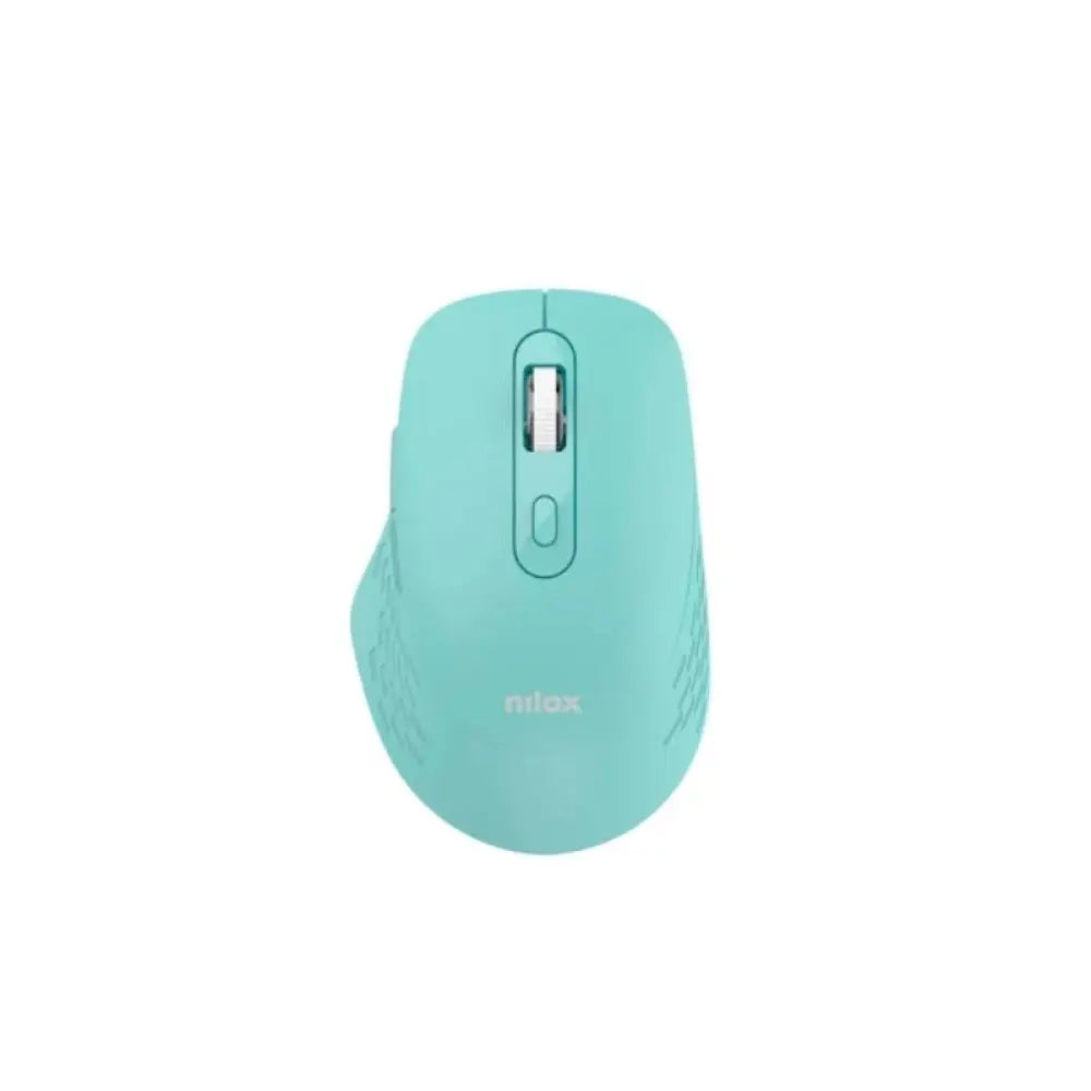 Ratón Nilox Dual Wireless Bluetooth USB 1600 DPI Cian 6 Botones Silencioso
