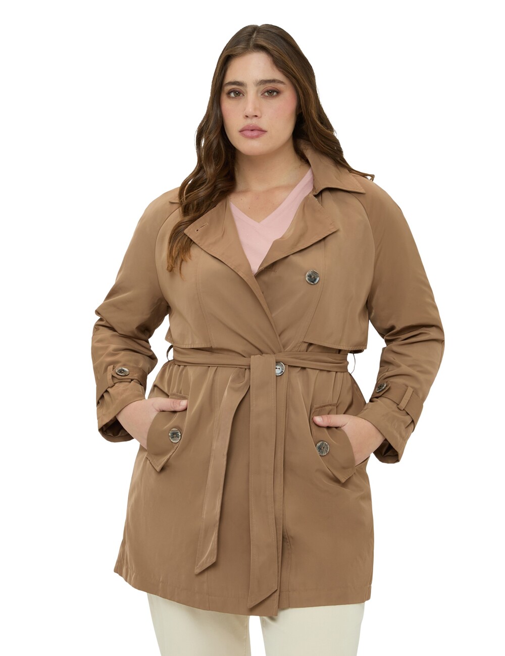 Fiorella Rubino - Trench de raso con cinturón