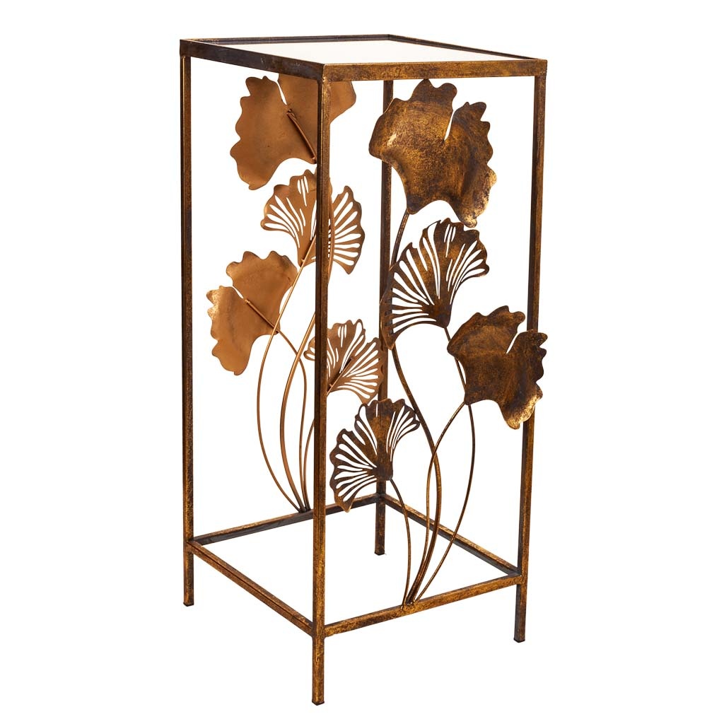 WANDERLUST DECO Mesa esquinera de metal dorada 35x33x76h cm