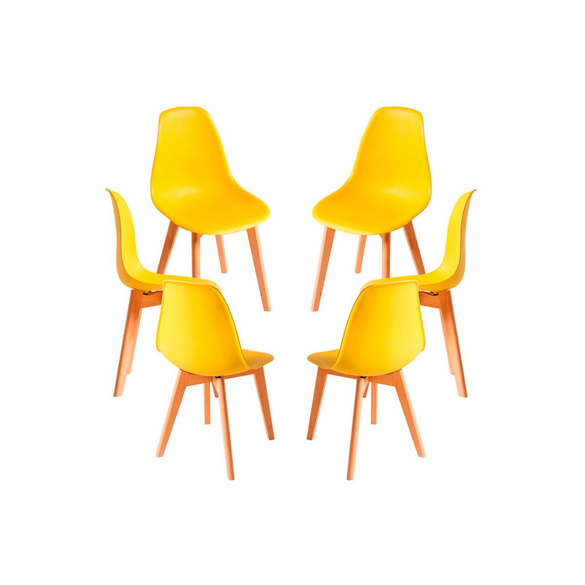 Regalos Miguel - Packs Sillas Comedor - Pack 6 Sillas Kelen - Amarillo