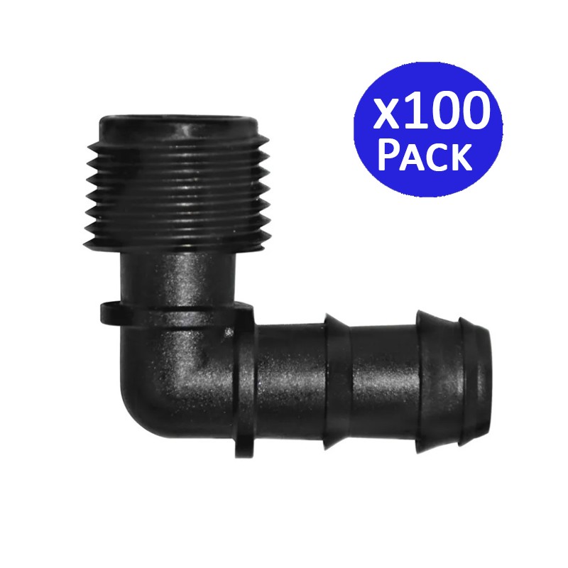 SUINGA Pack 100 Conector 16mm X 3/4" Para Riego | Compatible Con Tubería 16mm | Aspersores Y Difusores De Jardín