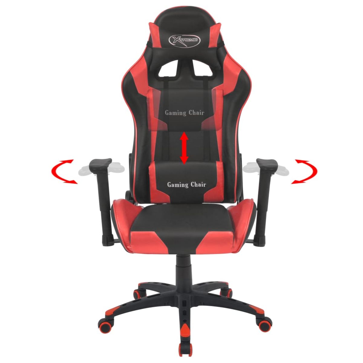Silla de escritorio Aston reclinable altura ajustable roja 126-136x70x71 cm