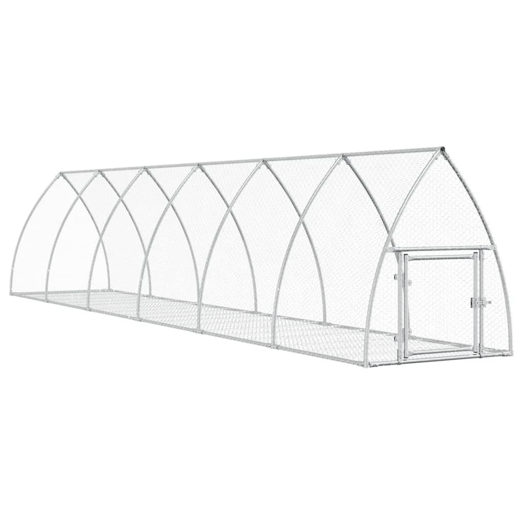 vidaXL Jaula para conejos acero galvanizado plateado Dimensiones 105 x 100 x 120 cm, 105 x 300 x 120 cm, 105 x 600 x 120 cm