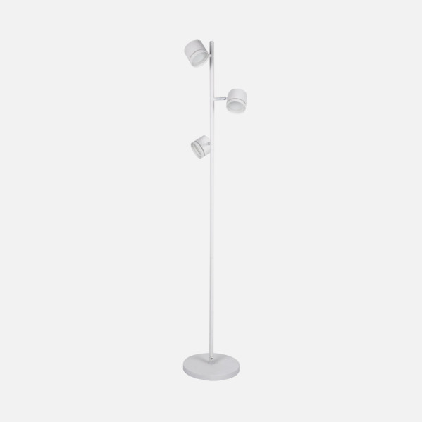 FABRILAMP Pie salón Ortiga 3xGX53 blanco 27W 2400lm orientable con bombillas 142x25x25 cm