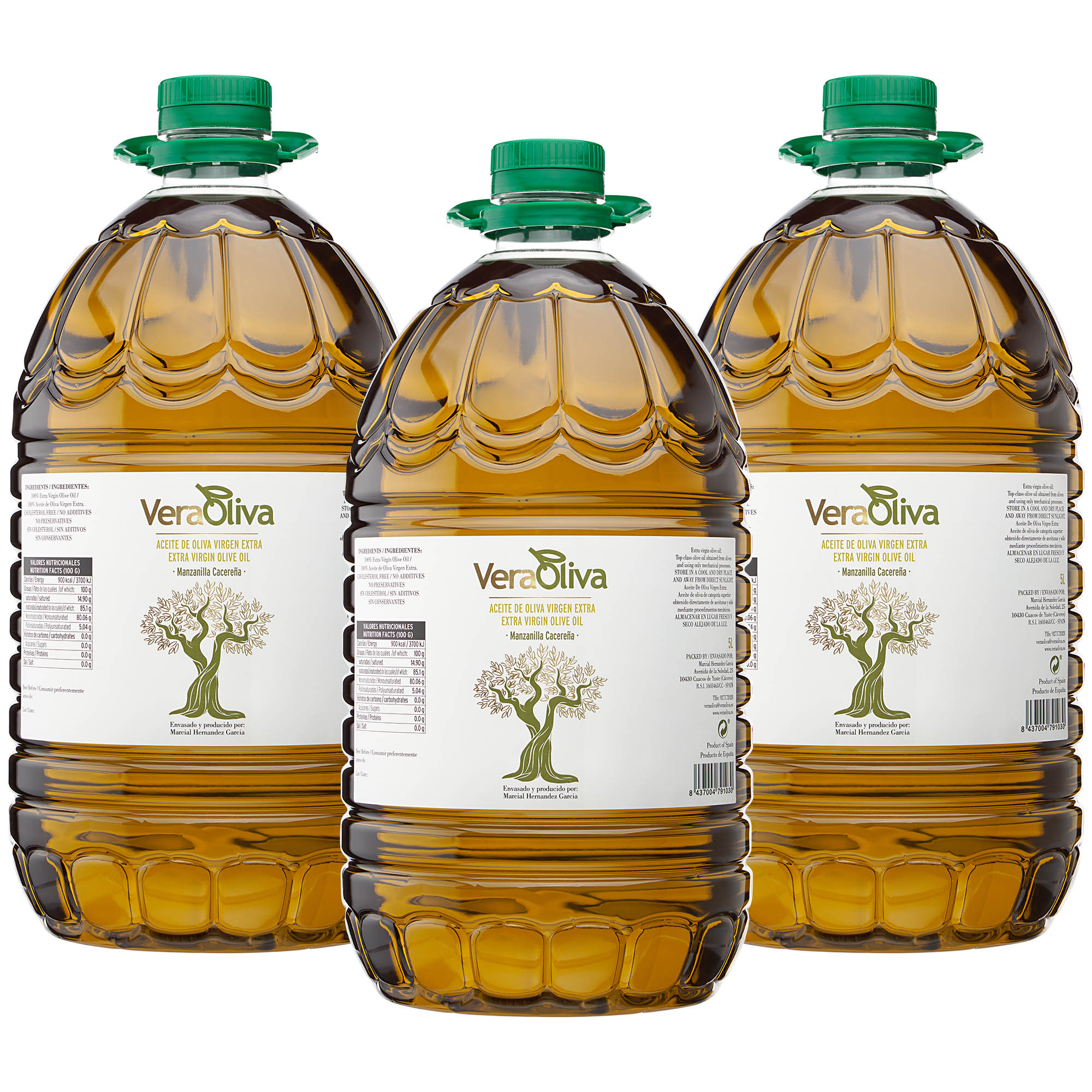Pack Aceite de Oliva Virgen Extra - 3 X Garrafa 5L - Manzanilla Cacereña - Nueva Campaña