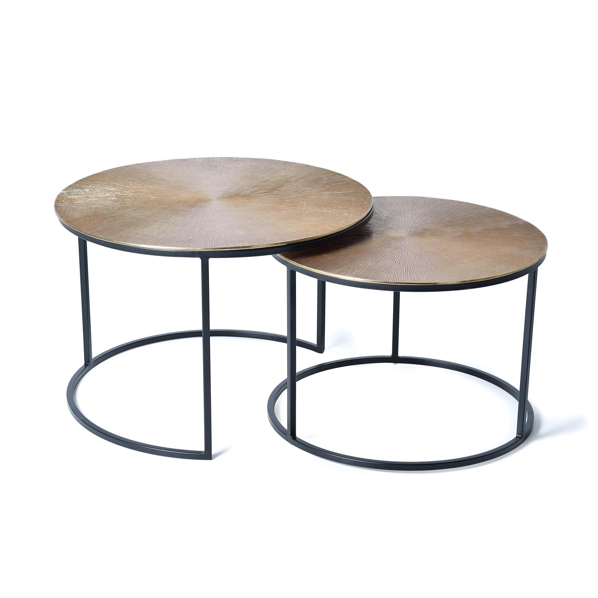 Mesa de café tapa de bronce y patas de metal bronce