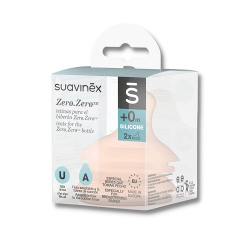 Suavinex Tetina Silicona +0 M  Zero Zero 2Unds