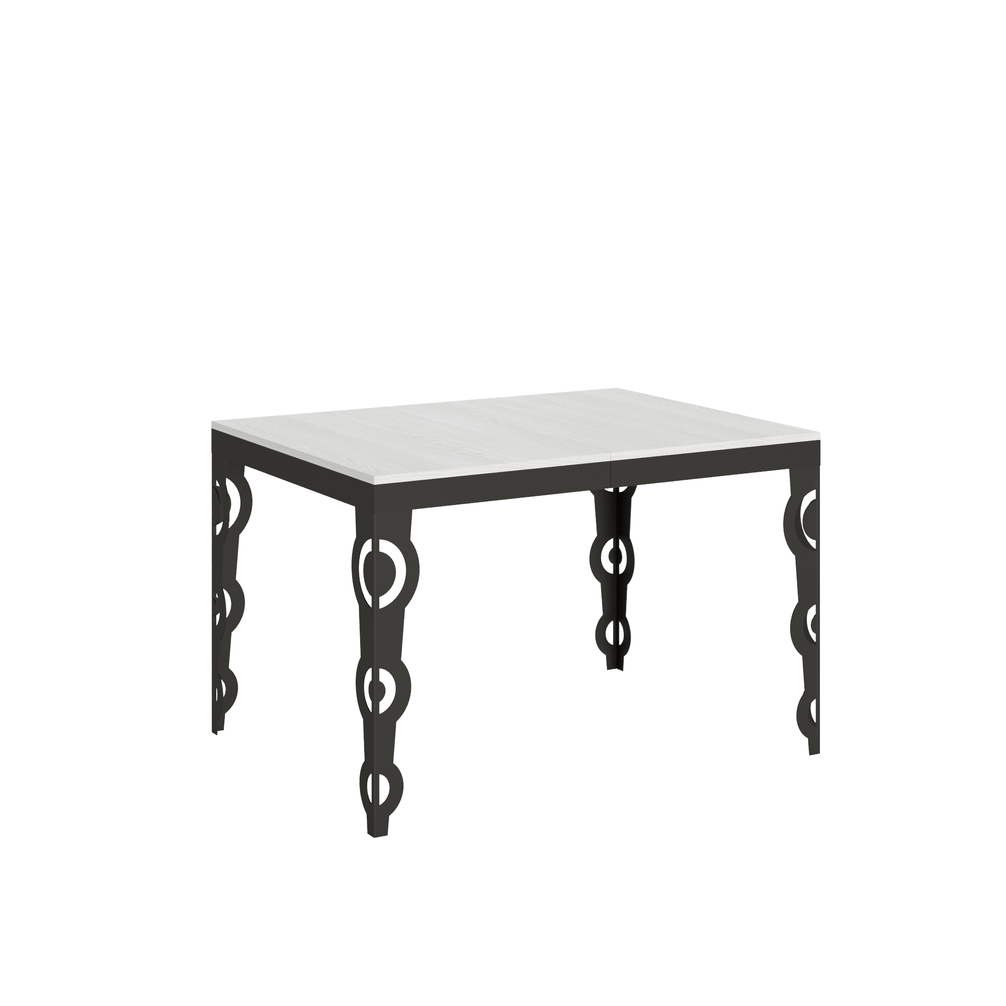 Mesa extensible 90x120/380 cm Karamay Evolution Estructura Fresno Blanco Antracita - Itamoby