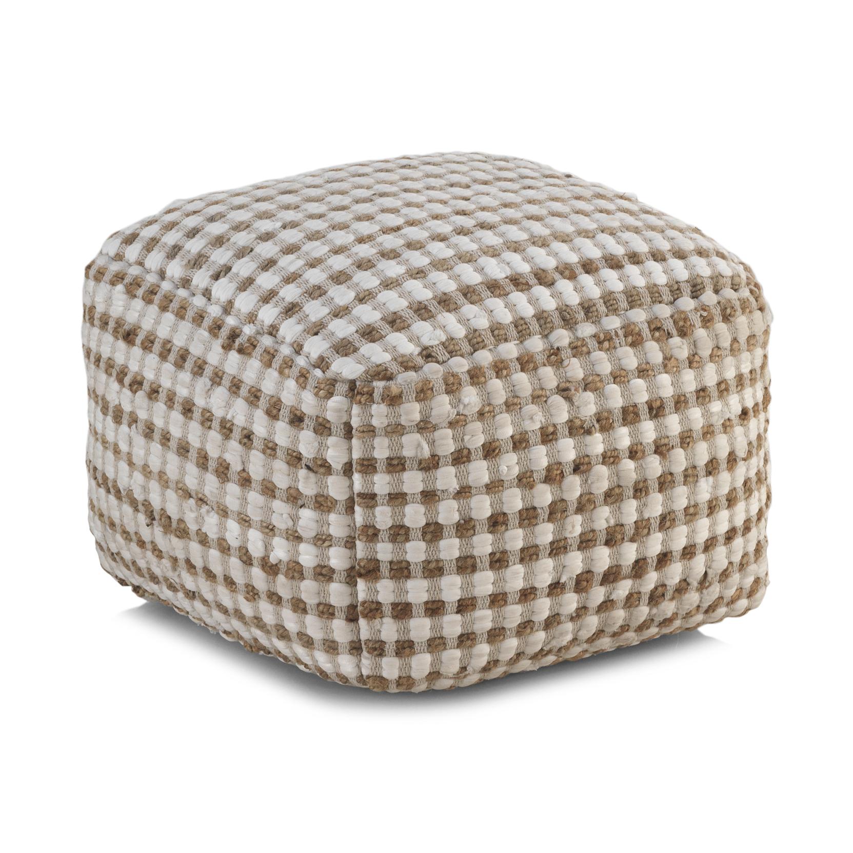 Puf De Yute De Algodón Natural 45X45X35 Cm El mejor complemento para tu hogar. Fijalo