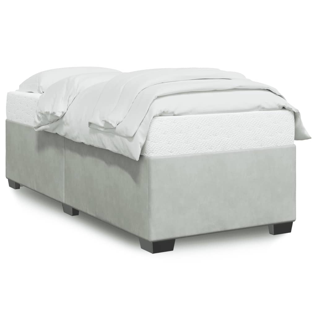 vidaXL Estructura de cama sin colchón terciopelo gris claro 90x200 cm